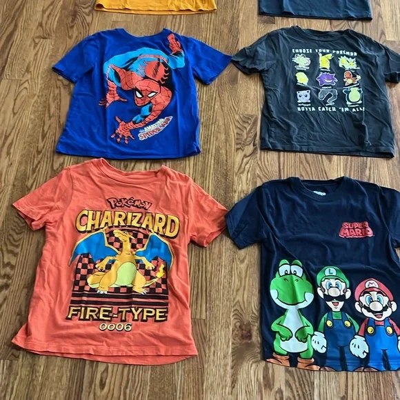 Boys lot of 9 t shirts sizes 7 and 8 Pokémon, Nike, super Mario - Picture 3 of 16